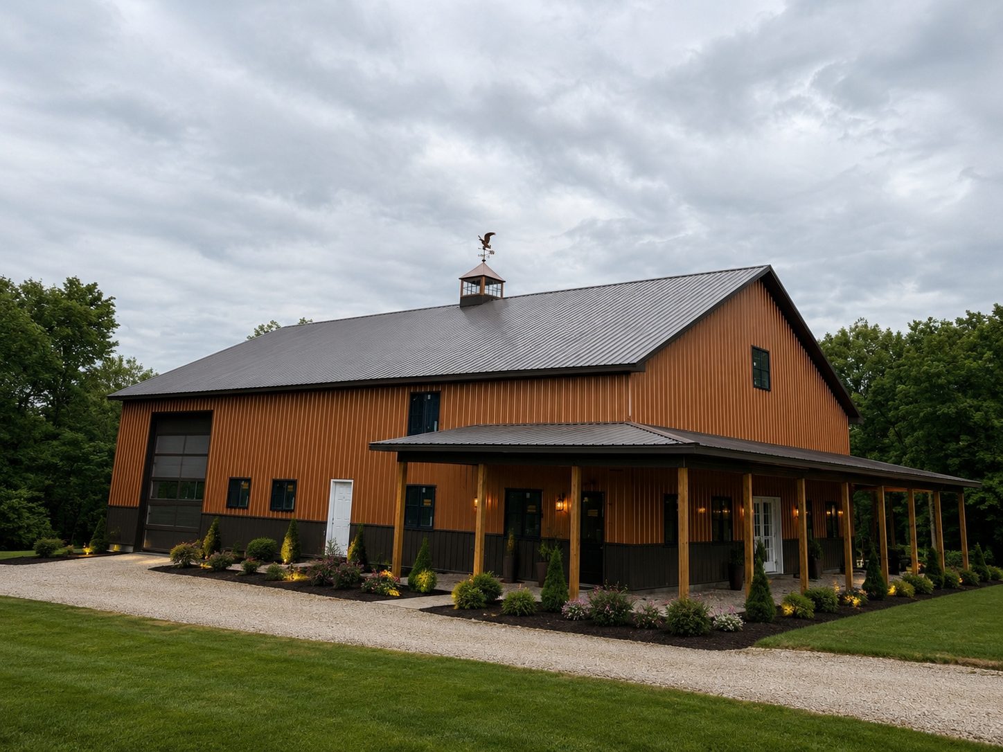 Finished large custom barn with cupola